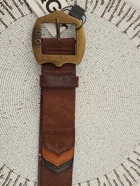 Dolce & Gabbana Women’s Brown Leather  Wide Belt